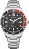 Citizen Eco Drive Marine AW1820-81E time-only Unisex Watch, Black Steel Background