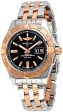 Breitling Galactic 41 Steel and 18K Rose Gold Automatic Mens Watch C49350L2-BA09, Black, bracelet